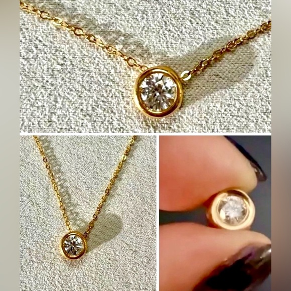 👑✅PRICE FIRM✅ Genuine 14kt Solid Gold Moissanite Gem Pendant. - Picture 9 of 16
